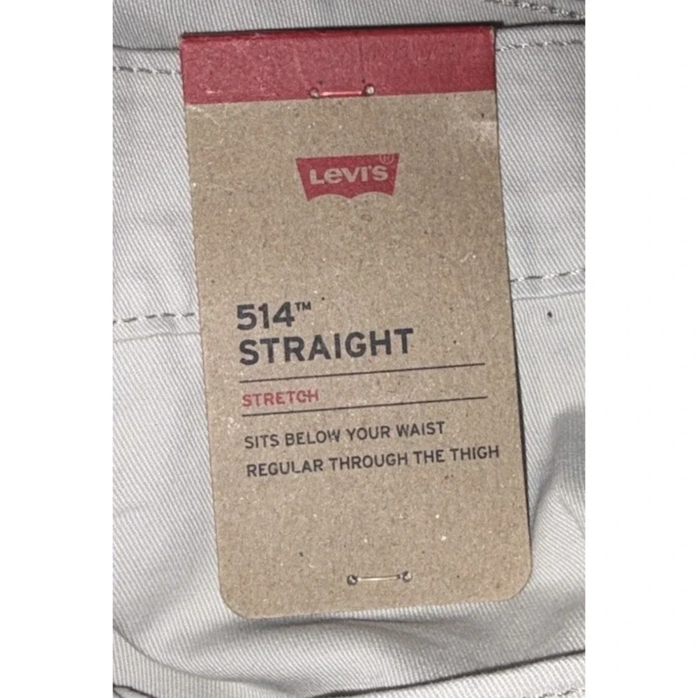 New Levi's 514 Straight Leg Jeans Men 38x32 Beige Stretch Twill Denim Pants